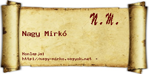 Nagy Mirkó névjegykártya